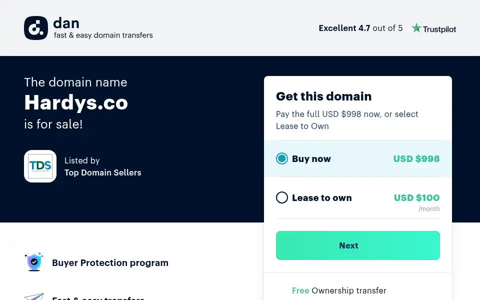 Screenshot of hardys.co
