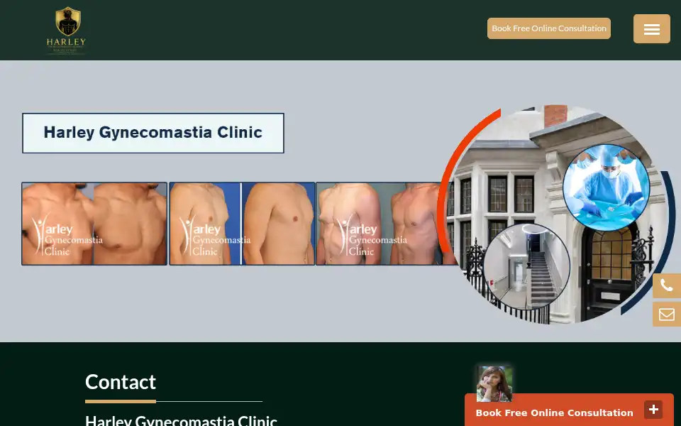 Screenshot of harleygynecomastiaclinic.co.uk