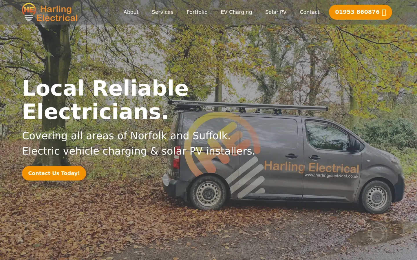 Screenshot of harlingelectrical.co.uk