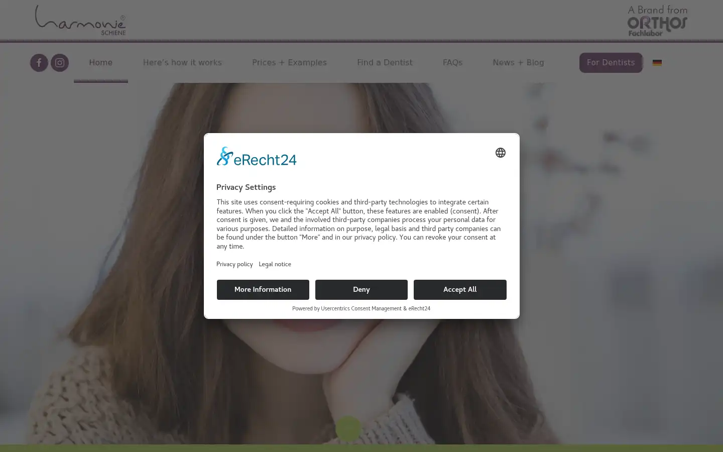 Screenshot of harmonieschiene.de