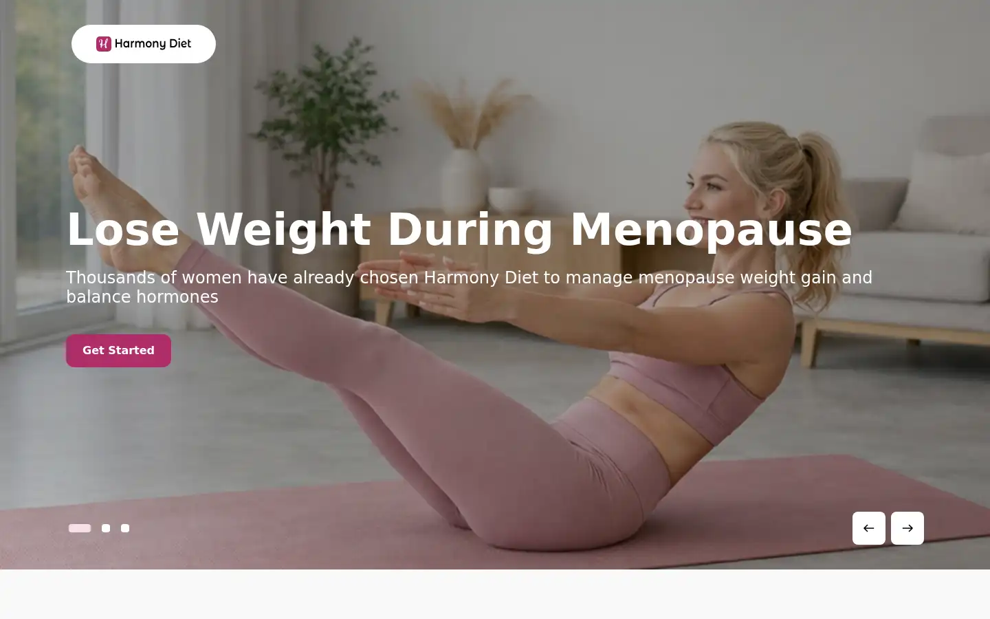 Screenshot of harmony.diet
