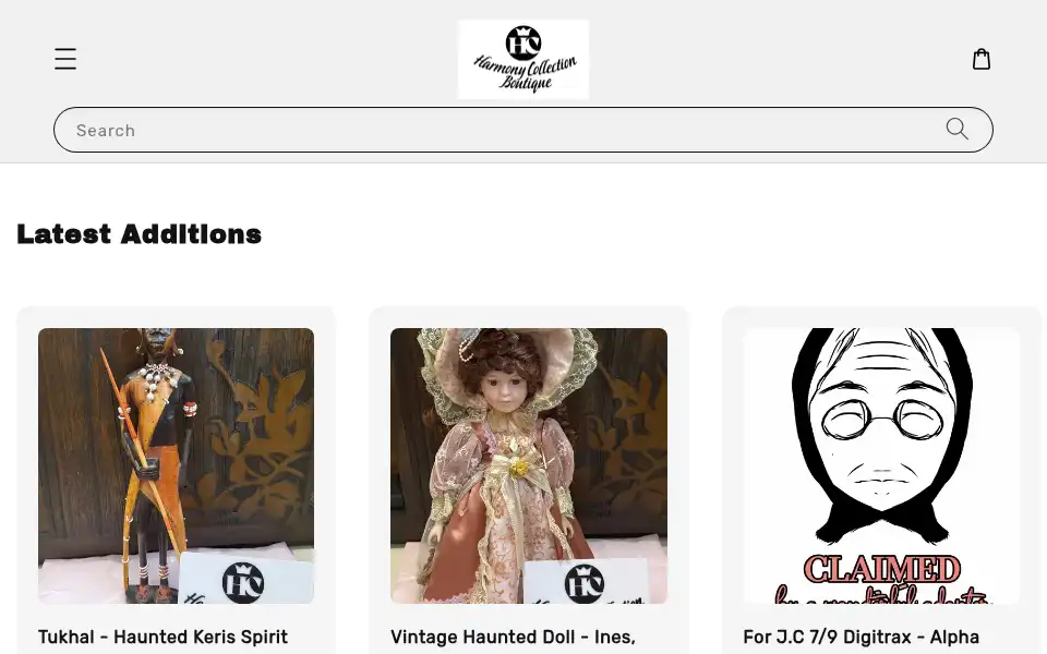 Screenshot of harmonycollectionboutique.com