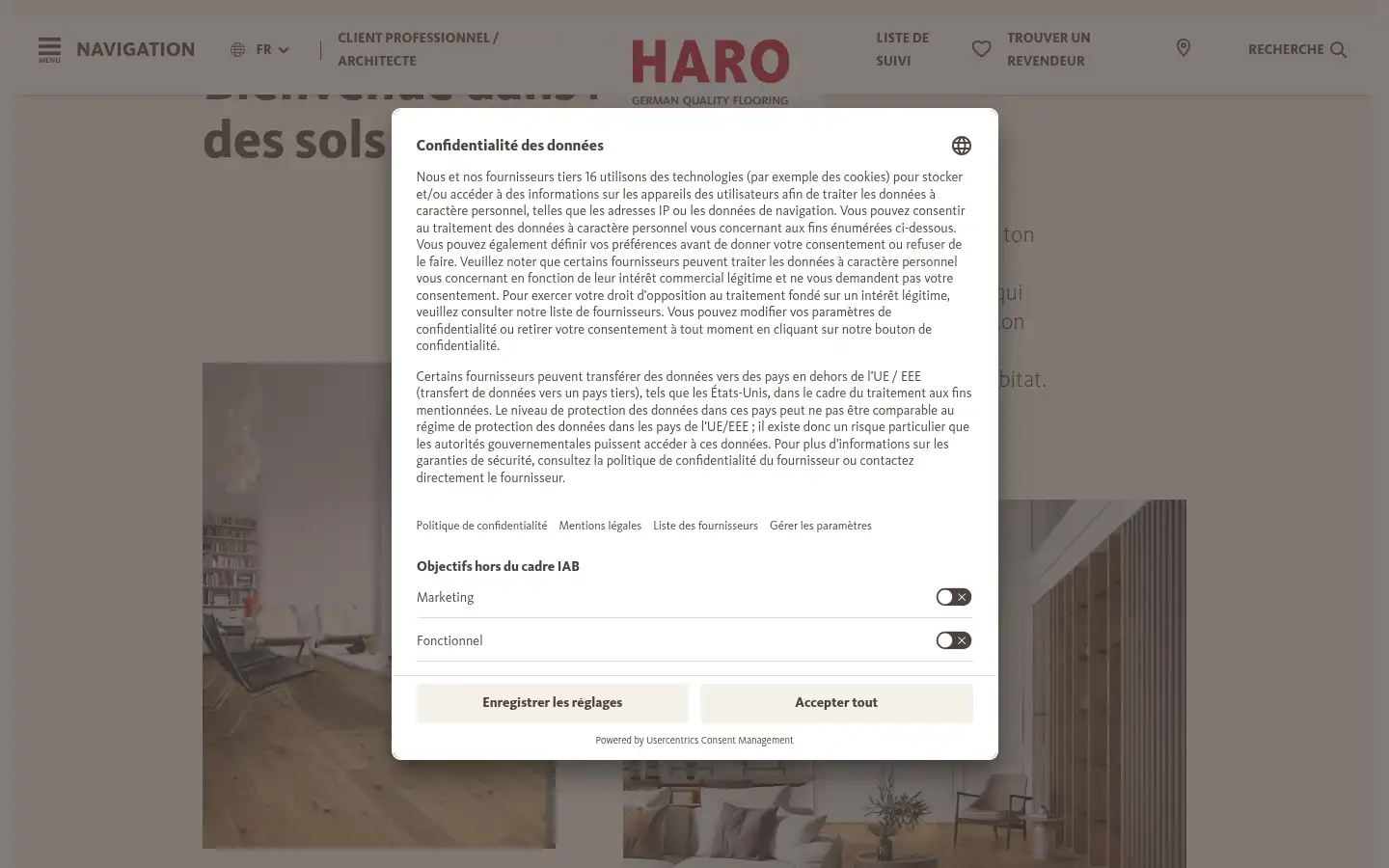 Screenshot of haro.com