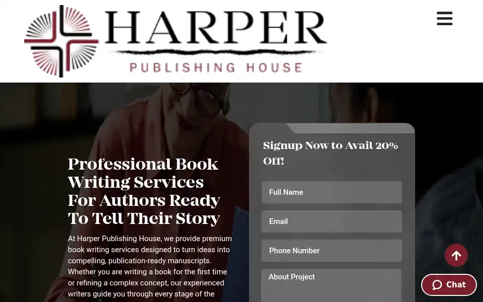 Screenshot of harperpublishinghouse.com