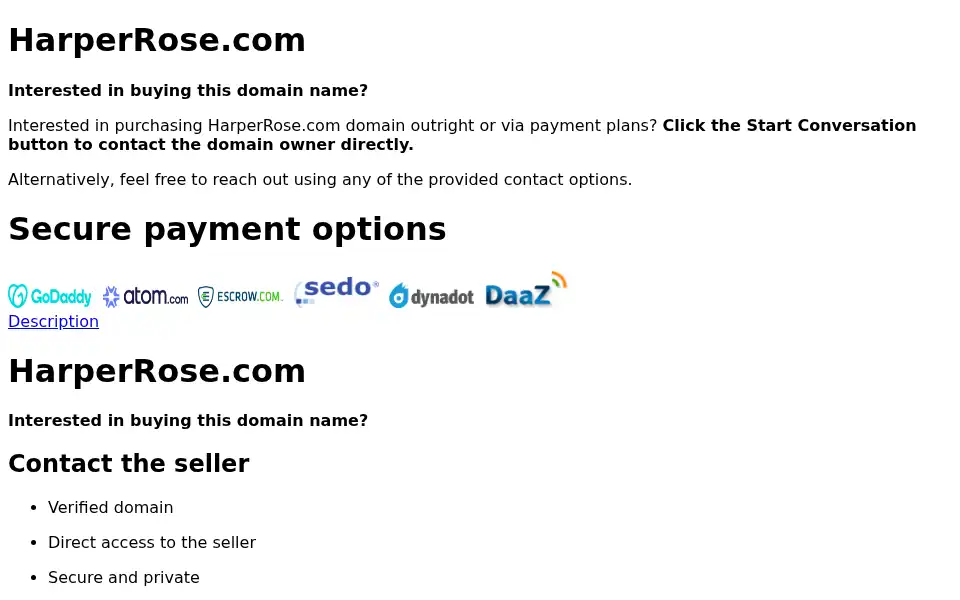 Screenshot of harperrose.com