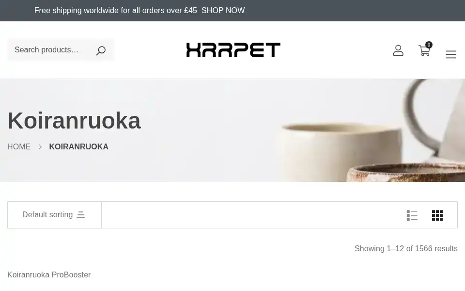 Screenshot of harringtonspets.com