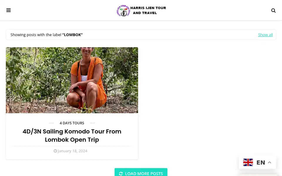 Screenshot of harrisijentourandtravel.com