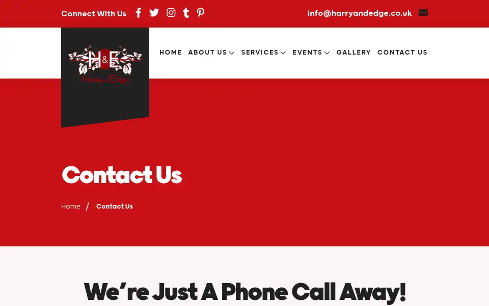 Screenshot of harryandedge.co.uk