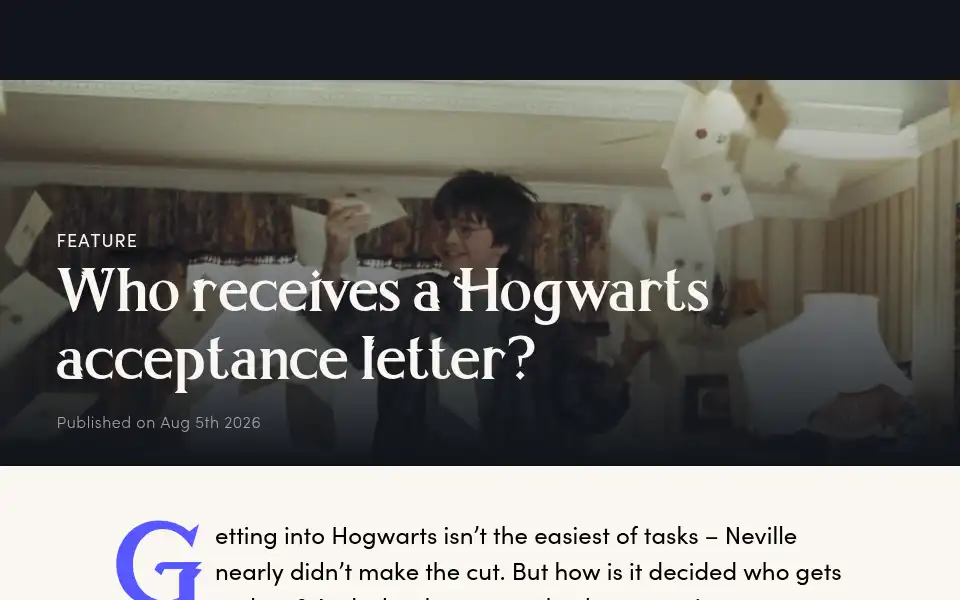 Screenshot of harrypotter.com