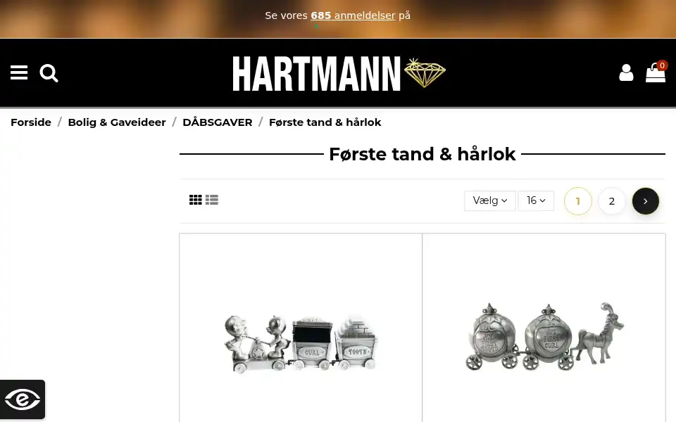 Screenshot of hartmann-skive.dk
