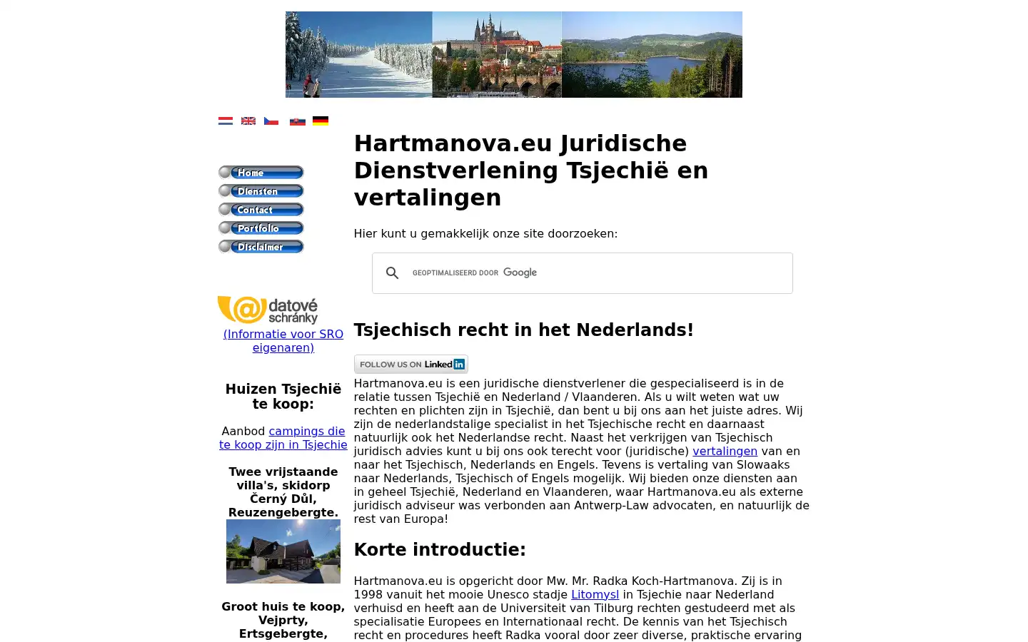 Screenshot of hartmanova.eu