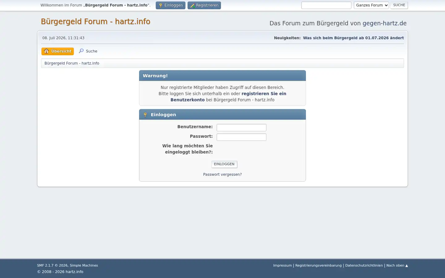 Screenshot of hartz.info