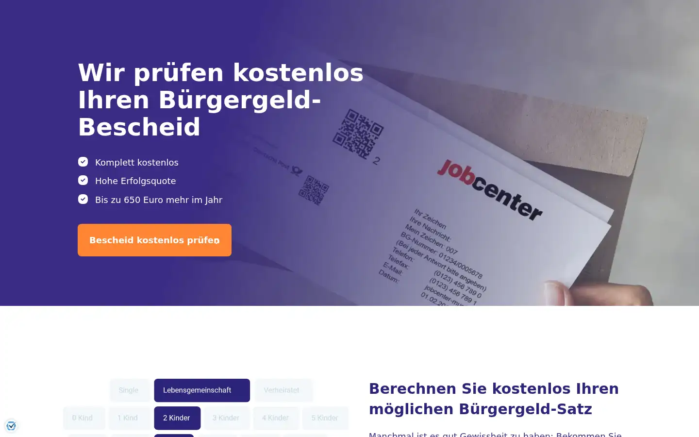 Screenshot of hartz4widerspruch.de