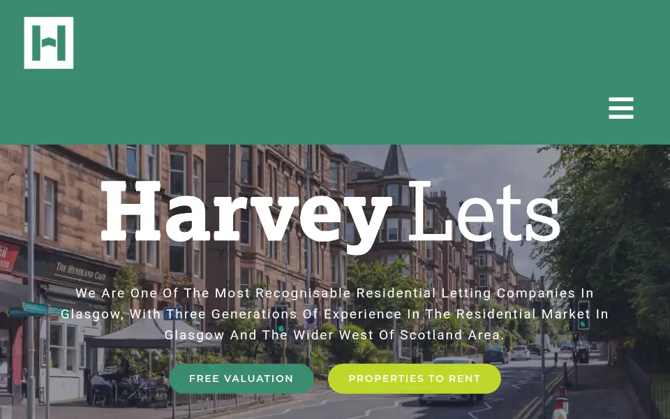 Screenshot of harveylets.com