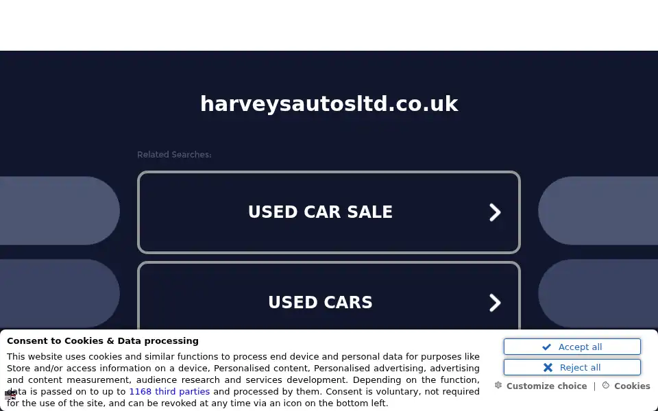 Screenshot of harveysautosltd.co.uk