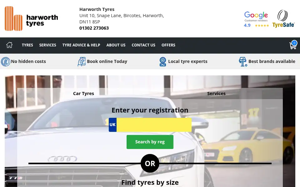Screenshot of harworthtyres.co.uk