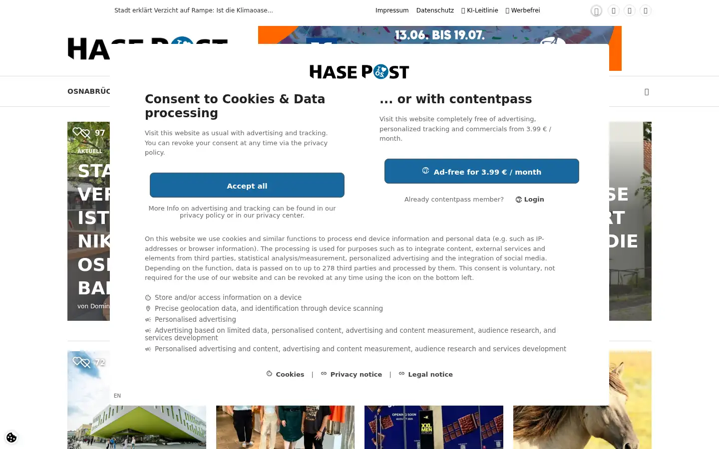 Screenshot of hasepost.de