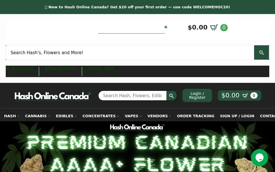 Screenshot of hashonlinecanada.com