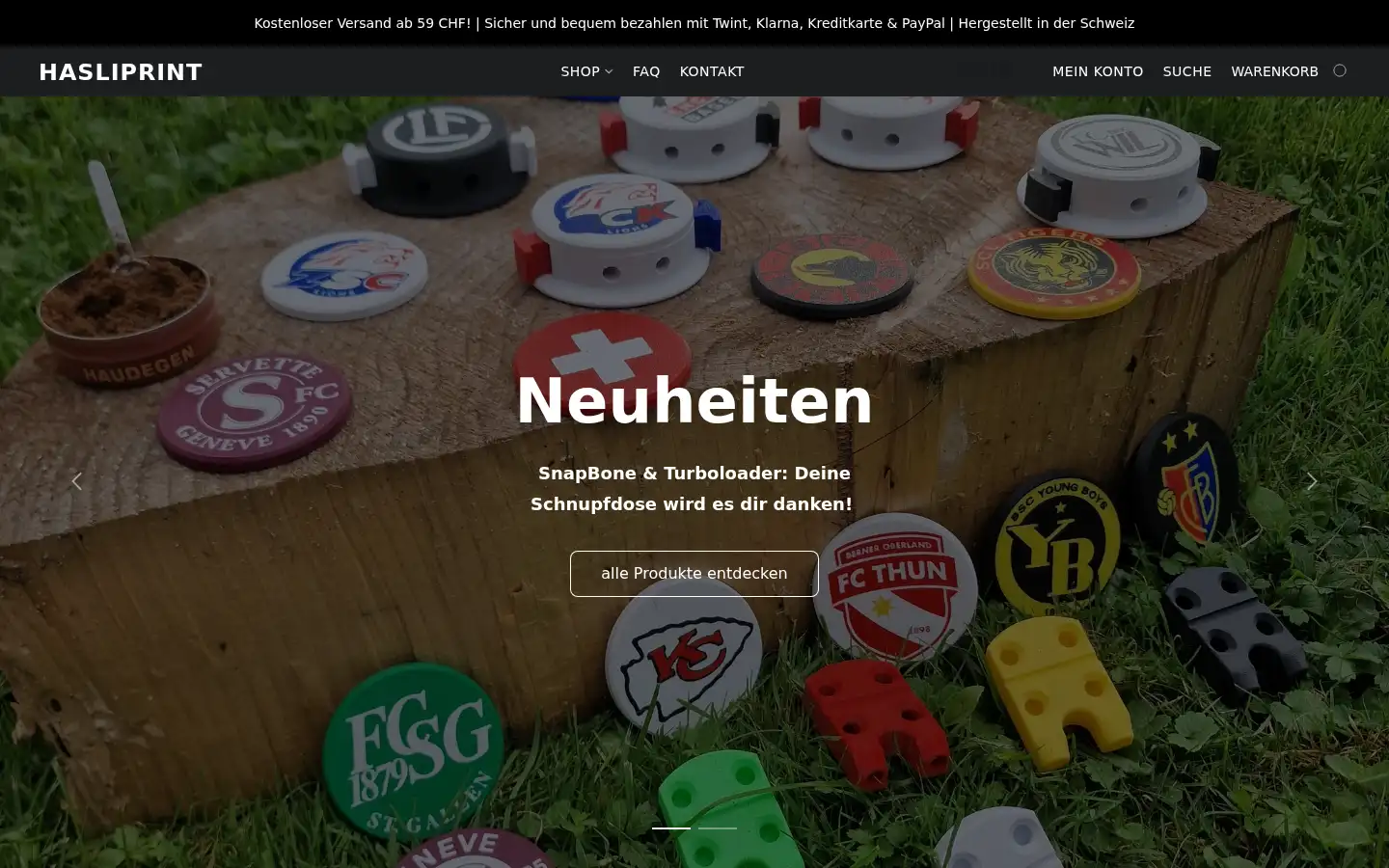 Screenshot of hasliprint.ch