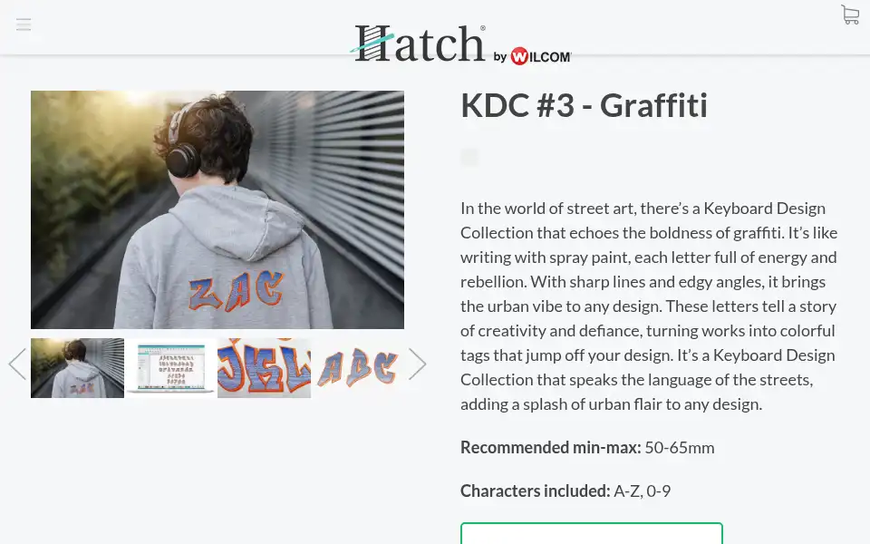 Screenshot of hatchembroidery.com