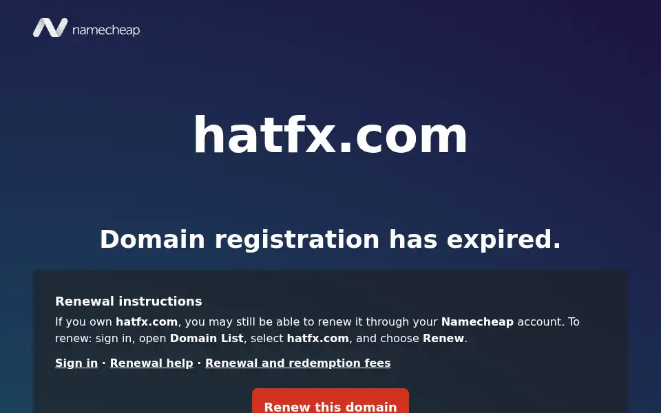 Screenshot of hatfx.com