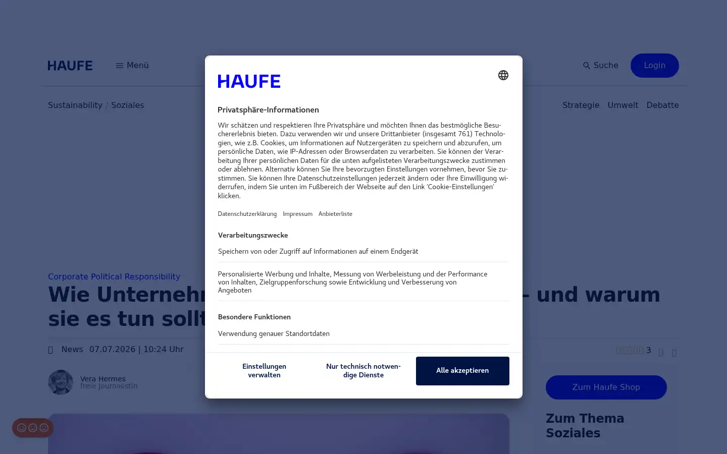Screenshot of haufe.de