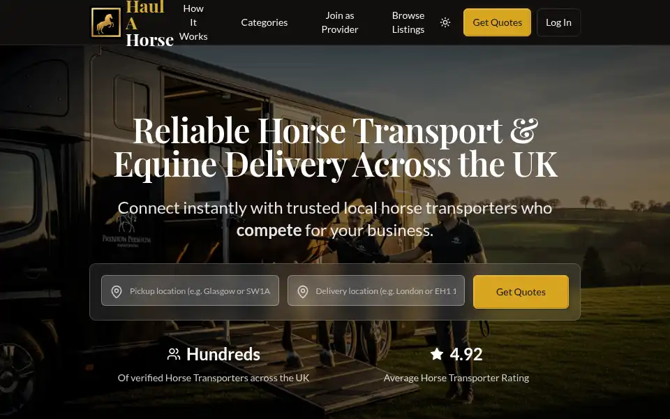 Screenshot of haulahorse.net