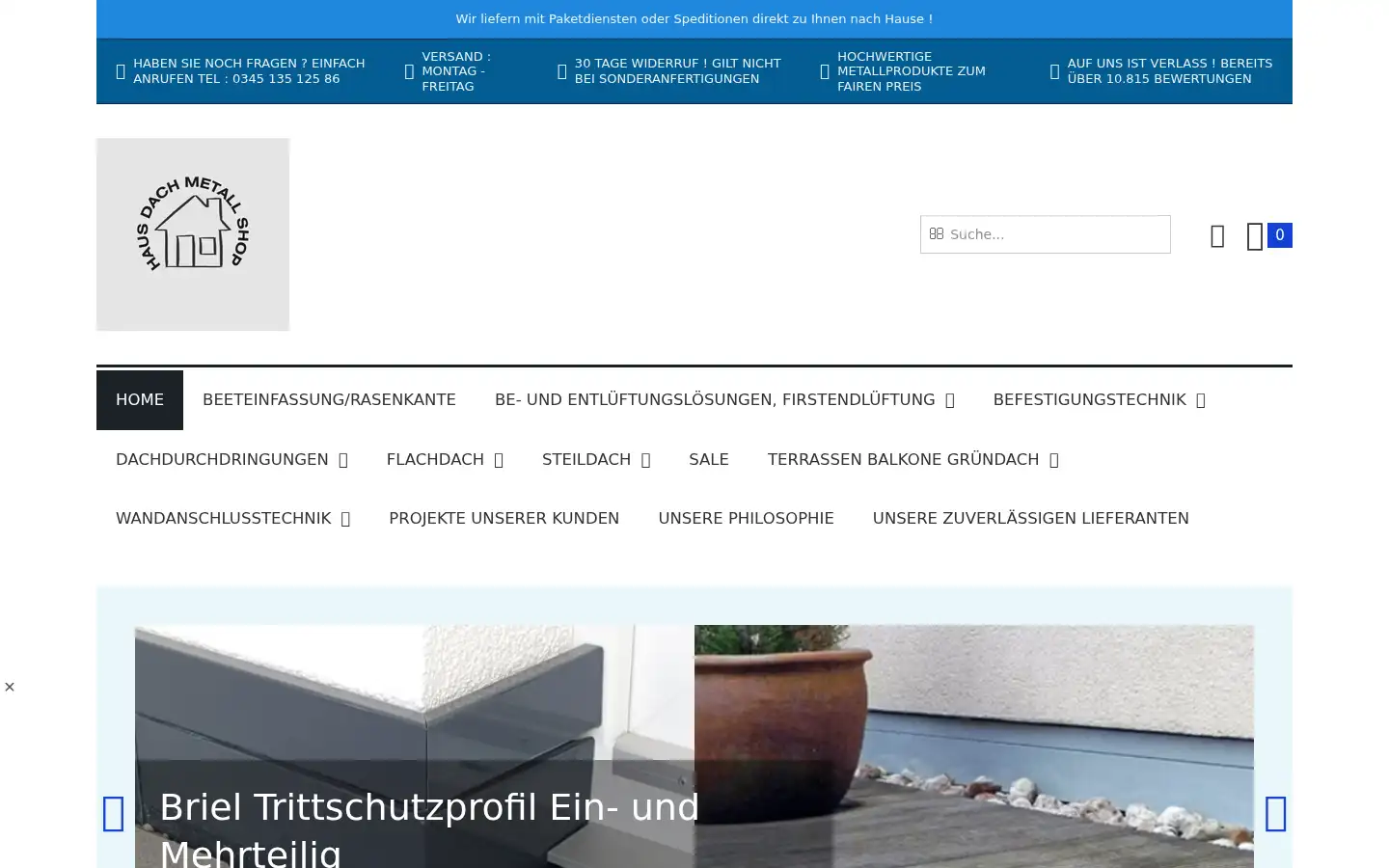 Screenshot of haus-dach-metall-shop.com