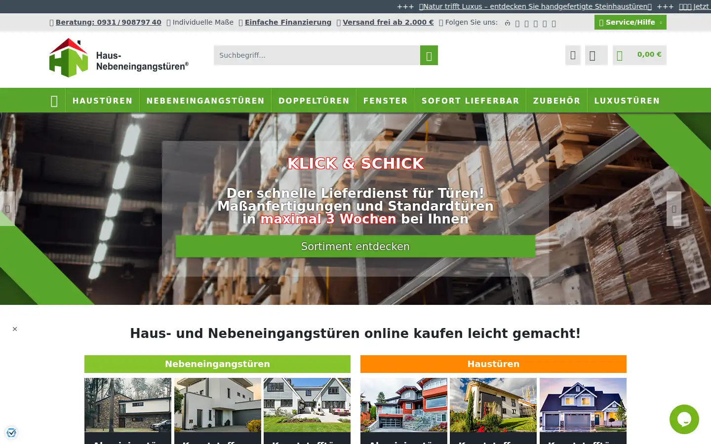Screenshot of haus-nebeneingangstueren.de