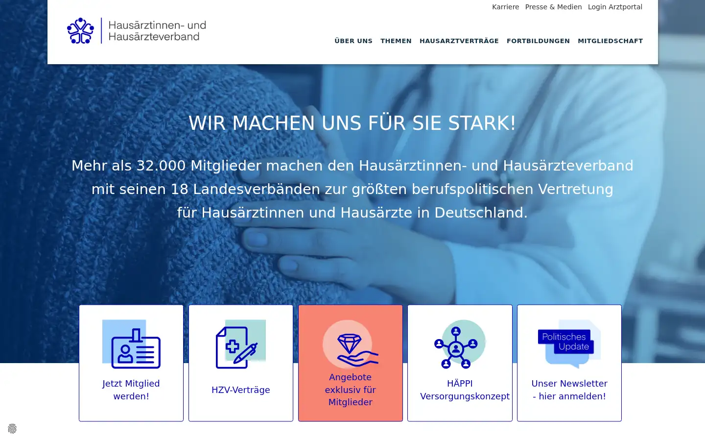 Screenshot of hausaerzteverband.de