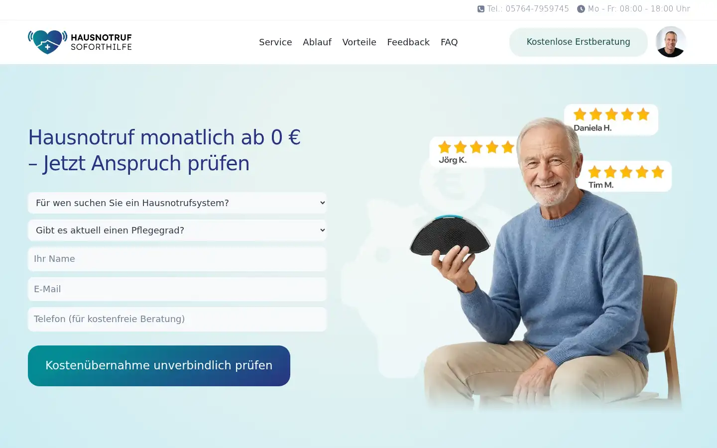 Screenshot of hausnotruf-soforthilfe.de