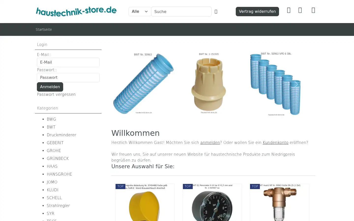 Screenshot of haustechnik-store.de