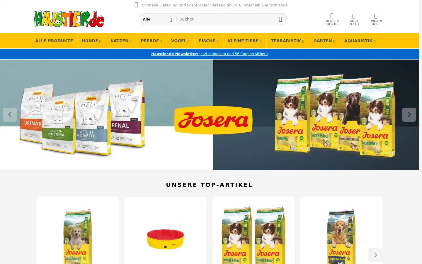 Screenshot of haustier.de