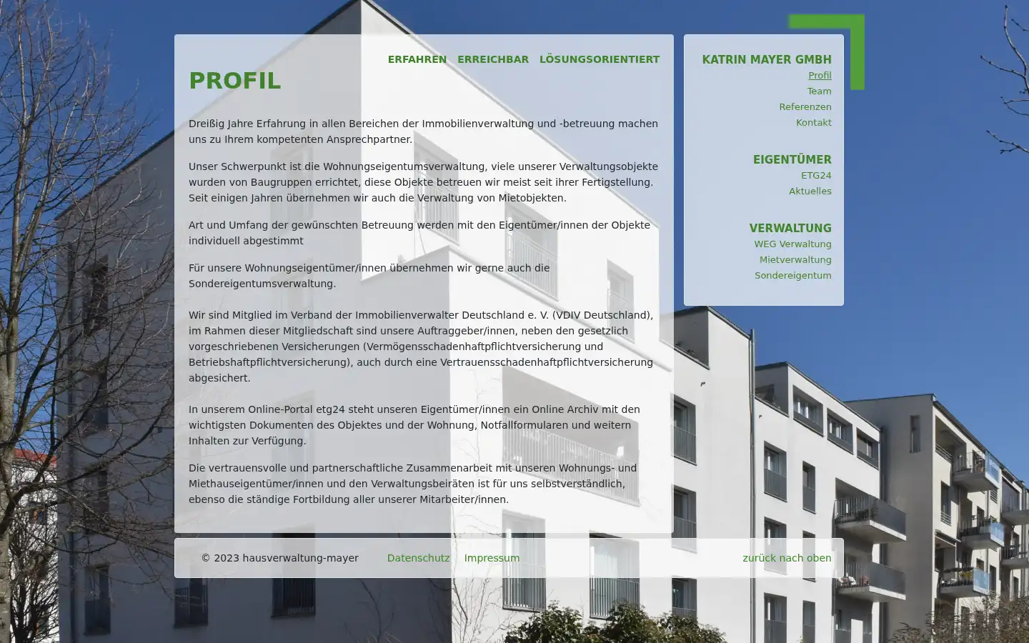 Screenshot of hausverwaltung-mayer.de