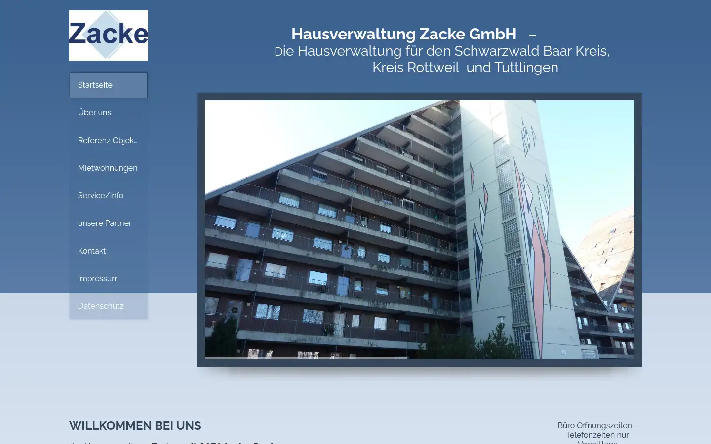 Screenshot of hausverwaltung-zacke.de