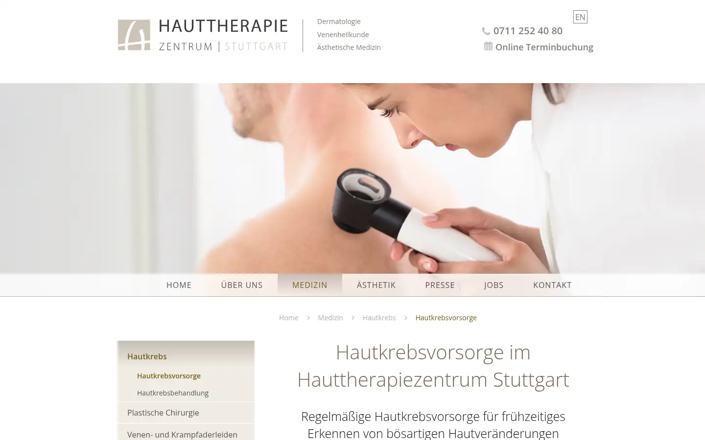 Screenshot of haut-therapie-zentrum.de