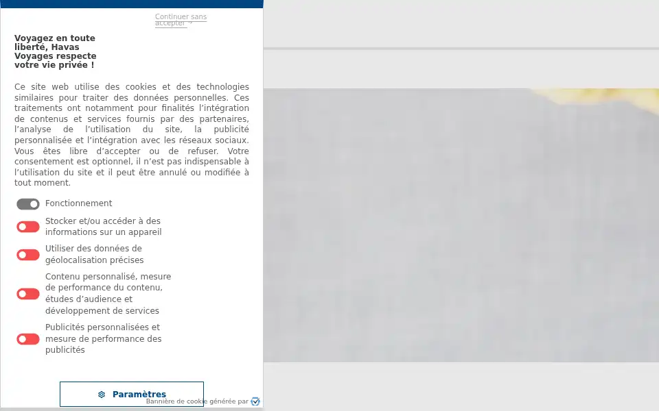 Screenshot of havas-voyages.fr