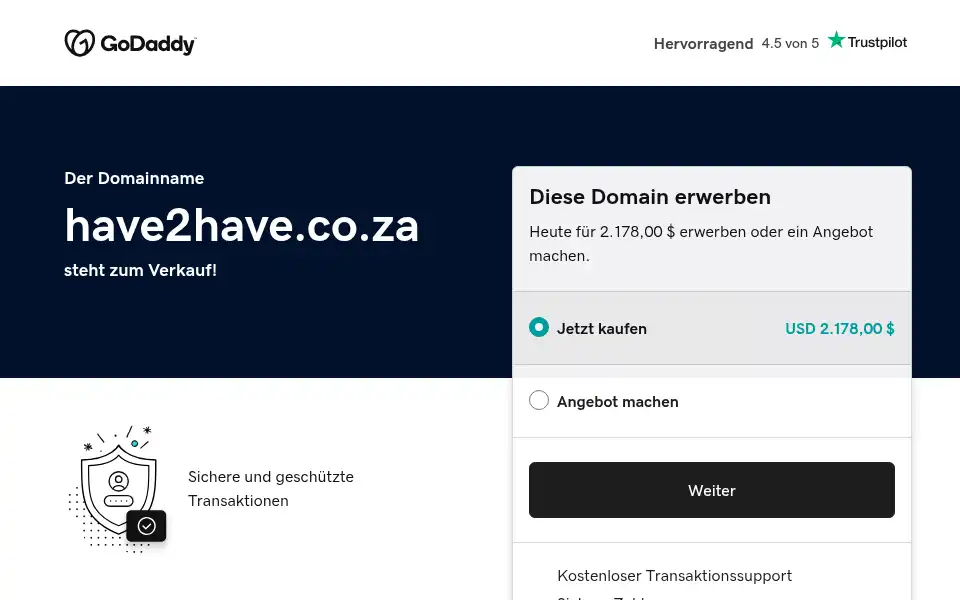 Screenshot of have2have.co.za