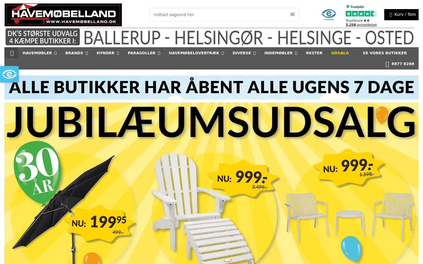 Screenshot of havemoebelland.dk