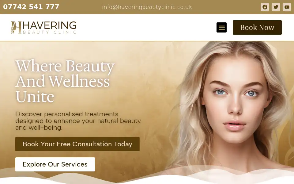 Screenshot of haveringbeautyclinic.co.uk