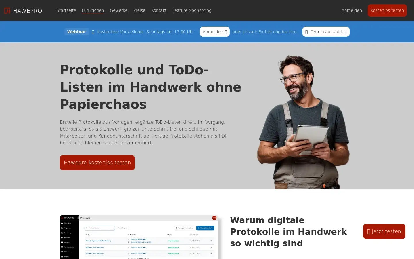 Screenshot of hawepro.de
