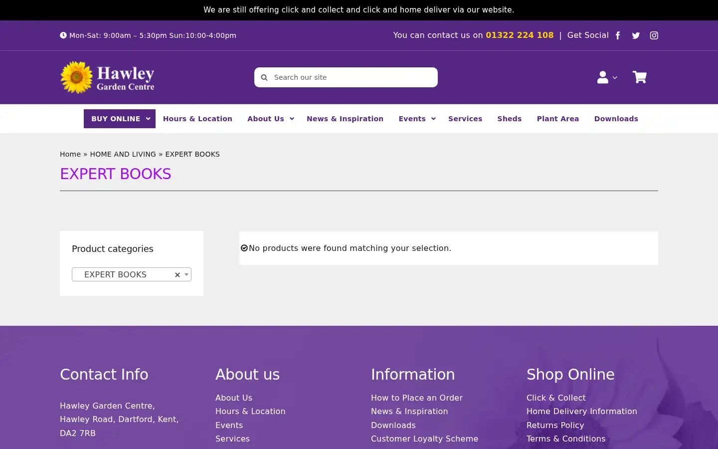 Screenshot of hawleygardencentre.co.uk