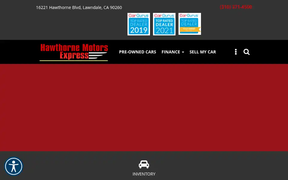 Screenshot of hawthornemotorsexpress.com