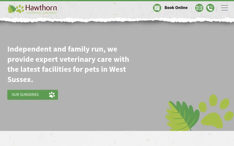 Screenshot of hawthornvets.co.uk