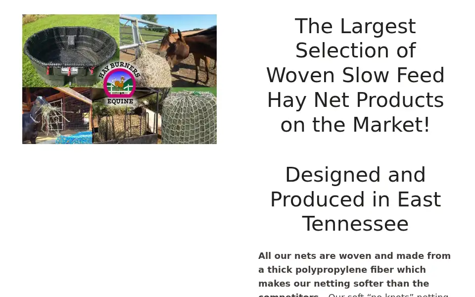Screenshot of hayburnersequine.com