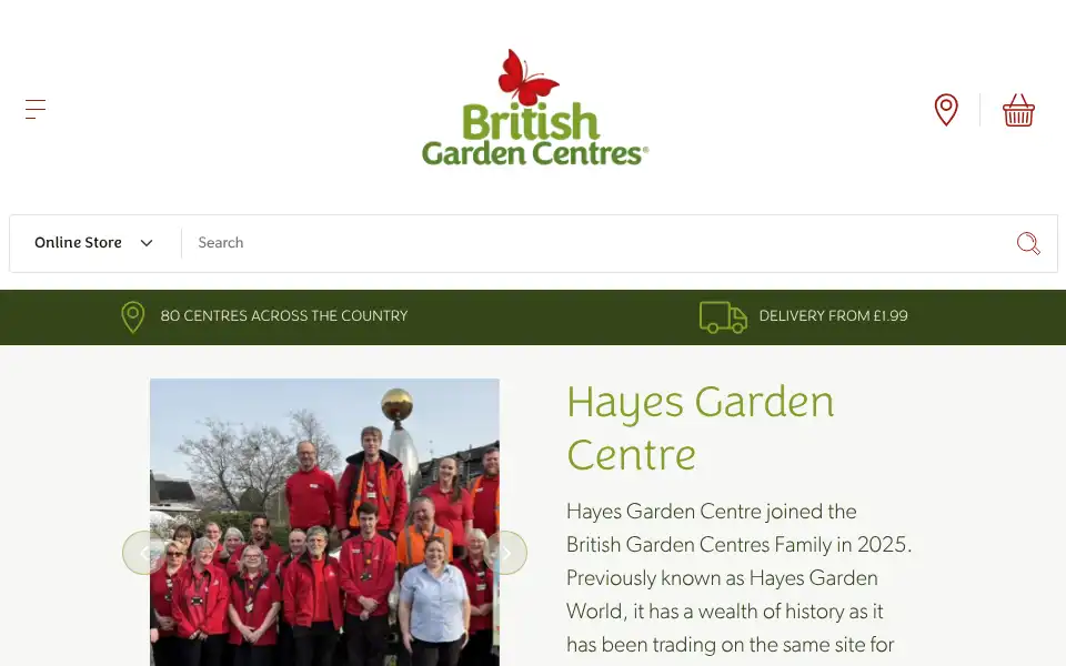 Screenshot of hayesgardenworld.co.uk
