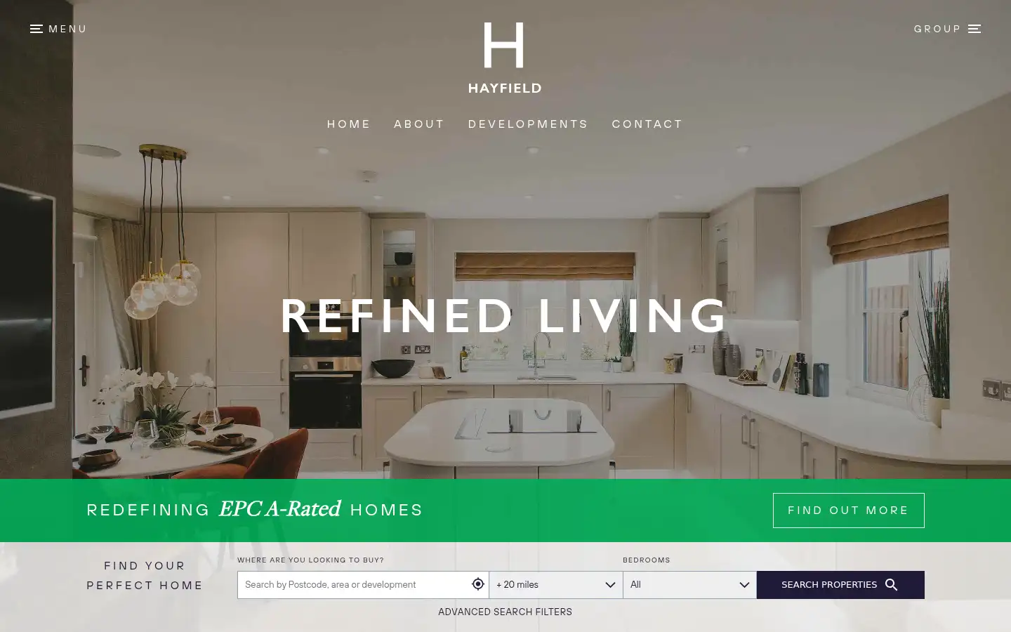 Screenshot of hayfieldhomes.co.uk