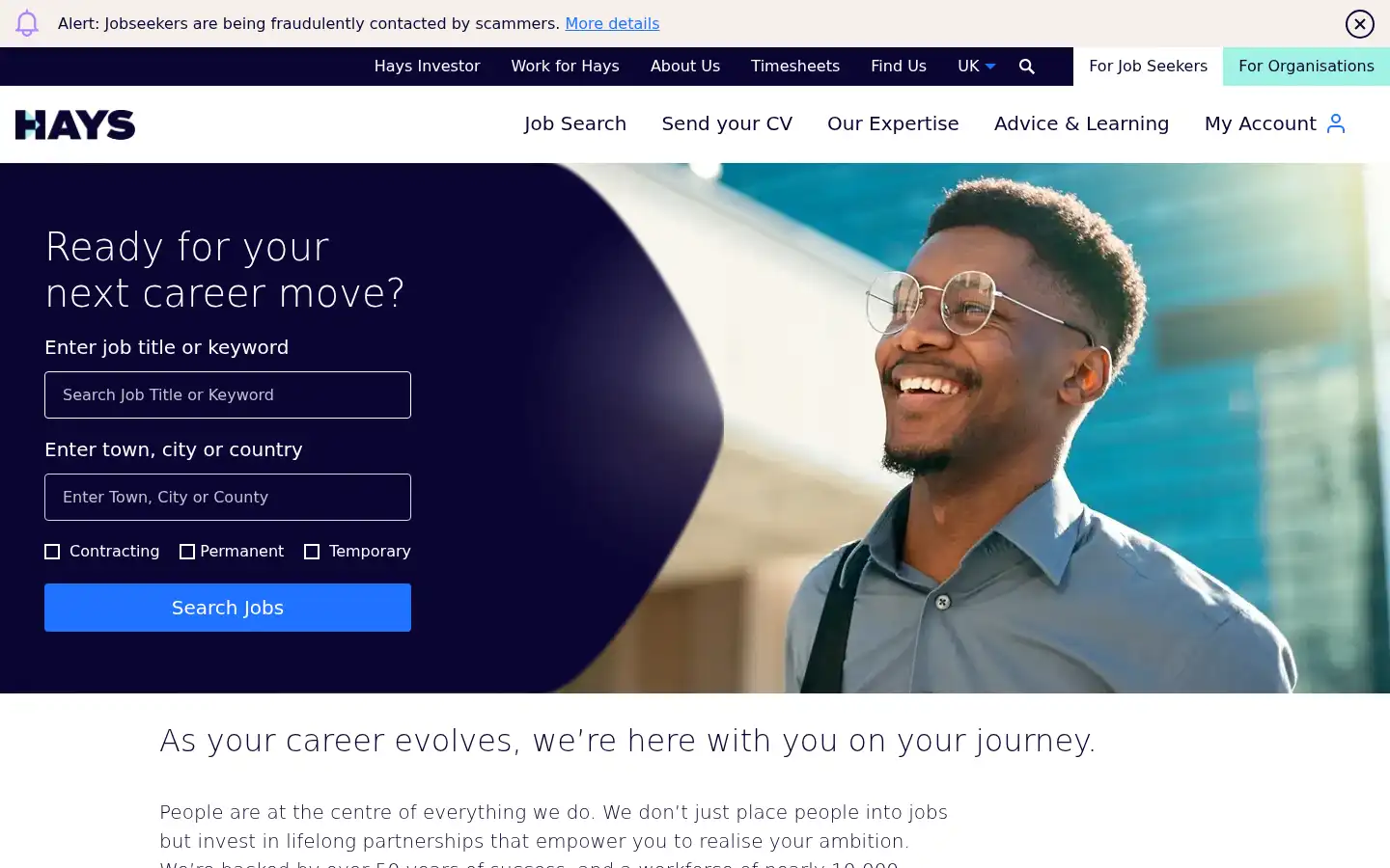 Screenshot of hays.co.uk