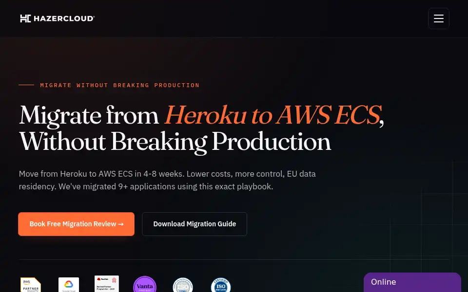 Screenshot of hazercloud.com