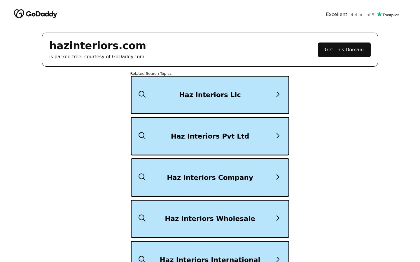 Screenshot of hazinteriors.com